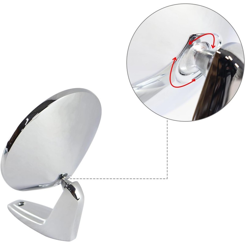 Prefer Warehouse Pair(2) Chrome Polished Outside Exterior Rearview Door Mirrors