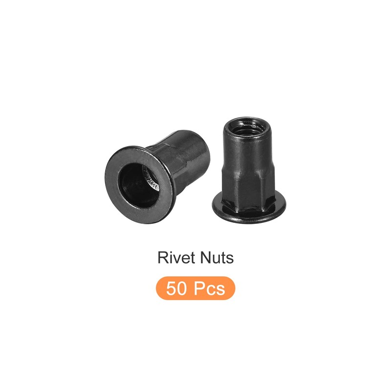 METALLIXITY Rivet Nuts (M4) Pack of 50 Carbon Steel Half