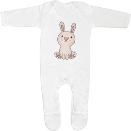 Azeeda 0-3 Monate 'Nettes Häschen' Baby Strampler/Schlafanzug (SS00103365)