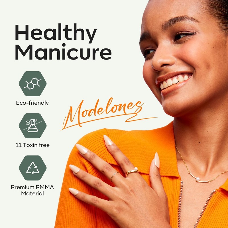 modelones Gel Nail Kit, Gel Nail Tips Medium Coffin Shape,