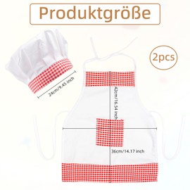 Notoke 2 Pieces Baby Chef Outfit for Boys, Cute Infant Chef Costume, with Chef Hat and Apron, Red and White Photo Prop Costume, for 6-24 Months Toddler, Boys Memory Photo