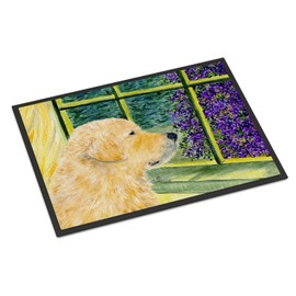 Caroline's Treasures SS8680JMAT Golden Retriever Doormat 24x36 Front Door Mat Indoor Outdoor Rugs for Entryway, Non Slip Washable Low Pile, 24H X 36W
