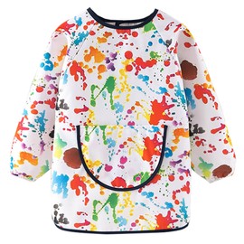 Heyjoin Kids Waterproof Art Smock Graffiti Painting Apron with Long Sleeves for Toddlers & Children (Spot-S)