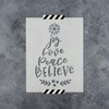 Joy Love Peace Believe Snowflake Laurel Stencil - Reusable Stencils