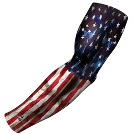 B-Driven Premium Pro-Fit Sports Compression Arm Sleeve (Single) Patriotic Designs Baseball Arm Sleeves - Men Women Youth