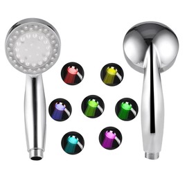LED Shower Head, Colour Changing, Rain Shower, Hand Shower, Water-Saving Shower Head, 7 Colours, Light, Automatic Colour Changing, No Power Supply, Shower Head Replacement for Standard Shower Hose,