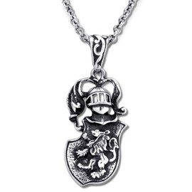 NAUTORA Coat of Arms Shield Pendant Crafted in Sterling Silver on 20-22 Inch Necklace Chain