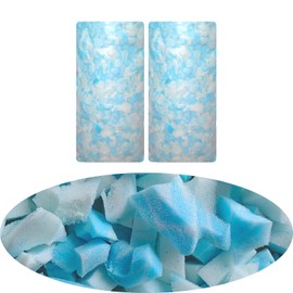 BBGDIPG Bean Bag Filler, 10 Pounds Comfortable and Soft Shredded Memory Foam Filling with Gel, Blue & White BeanBag Stuffing for Various Pillows/Punching Bag/Couch Cushions/Pouf/Dog Bed