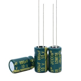 100 Pieces 10V 680UF Aluminum Electrolytic Capacitors High Frequency Low Resistance Capacitors for Refrigerators, TVs, Medical Equipment, etc.