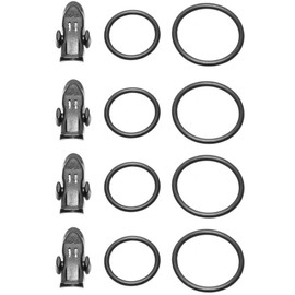 Grandios GD-LureKeeper (4 Sets) with Built-in Magnet, Hook Keeper, Hook Holder, Lure Holder, Lure, Egi, Jig, Spoon, Fishing, Rubber Ring, Black