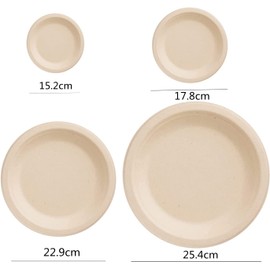 Pack of 100 Super Rigid Paper Plates, 100% Biodegradable and Compostable, Eco-Friendly, Durable, Recyclable Dinner Plates, Perfect for Picnics, BBQs (7")