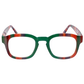 Calabria 8152 Blue Light Reading Glasses +1.50 Green Purple Red Stripes Computer Readers Reduce Eye Strain Gaming Eyeglasses