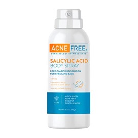 AcneFree Acne Clearing Body Spray with Salicylic Acid 5 Ounce Non Stick Formula