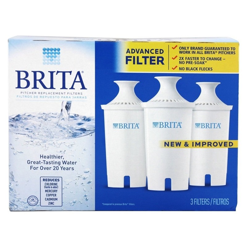 Brita Water Pitcher Replacement Filters, White 3 Filters