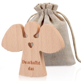 Namalu Wooden Guardian Angel with Cotton Bag Guardian Angel Figurine Christening Communion Confirmation Gifts Lucky Charm Courage You Create The Christian Gifts for Family Friends Patient Exam
