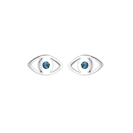 Elli Women's Evil Eye Nazar Earrings with Crystals, Facet cut, Crystal