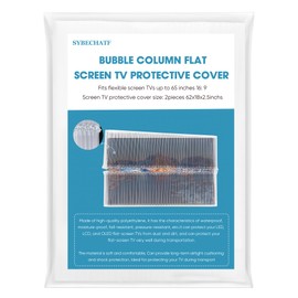 Inflatable Bubble Column TV Cover - Fits Up to 62''W x 36''H TVs (65'' and Below) - Flat Screen TV Protection During House Moving, Home Renovation, or Storage