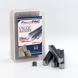 FramePac V Nails for Picture Frames Hardwood (AMP) 10mm (3/8 Inch) [3000 V-Nail Pack, Stacked] - (for use in Automatic V Nailer for Picture Framing, Automatic V Nailer for Picture Frames)