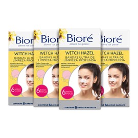 BIORÉ Witch Hazel Bandas Ultra de Limpieza Profunda, 6 bandas (pack de 4), Limpia los poros hasta 2 veces más que las Bandas Originales, con tecnología C-Bond