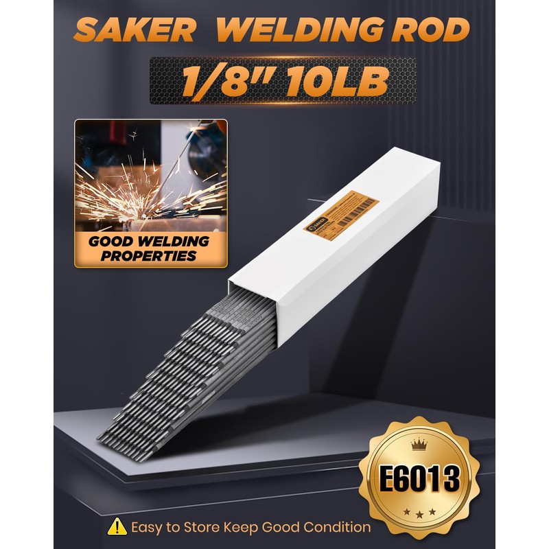 Saker E6013 Welding Rod 1/8'' 10LB Carbon Steel Stick Welding