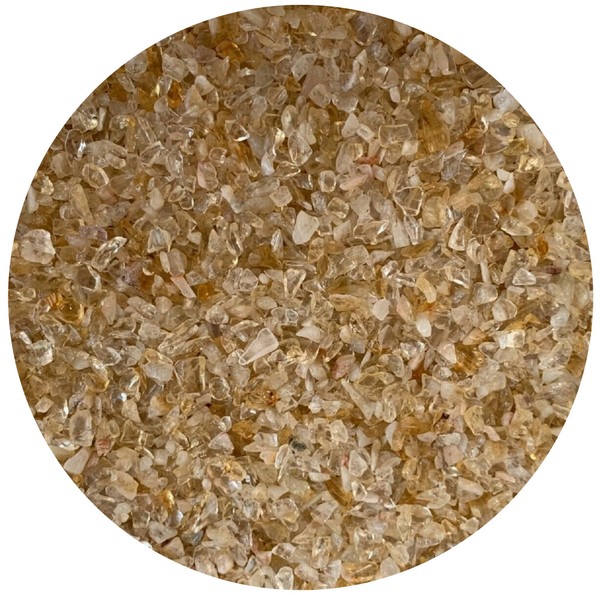 GAF TREASURES 0.5 Pound Natural Semi Tumbled Gemstone Chips, Crushed Mini Crystals, Undrilled Crystal Chips (Citrine)