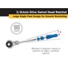 Titan 12168 3/8-Inch Drive x 10-Inch 90-Tooth Swivel Head Ratchet