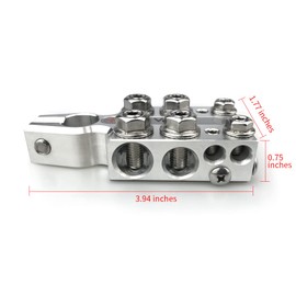 Vgate 20-Way Lead Acid Battery Post Terminal Ends Distribution Block Bus Bar, 8 AWG up to 4/0(XL) Wire Gauge for Tapered Top Post SAE/DIN/EN