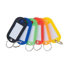Performance Tool W3255 Color-Coded Keychain Tags with Label Inserts and Split Keyring for Easy Identification, 12-Pack