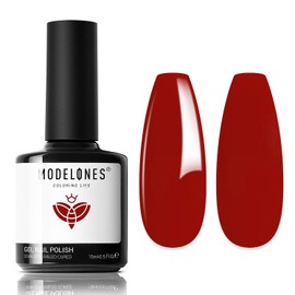 modelones Red Gel Nail Polish, 1 Pcs 15 ML Cherry Red Square Wine Red Gel Polish Christmas Color Gel Winter Red Nail Polish Art DIY Salon Gift for Girls Women