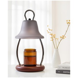 HONGZZI Candle Warmer Lamp with Timer & Dimmer - Electric Candle Light Warmer for Jar Candles, Adjustable Brightness, 2 Replacement Bulbs Included (Black)