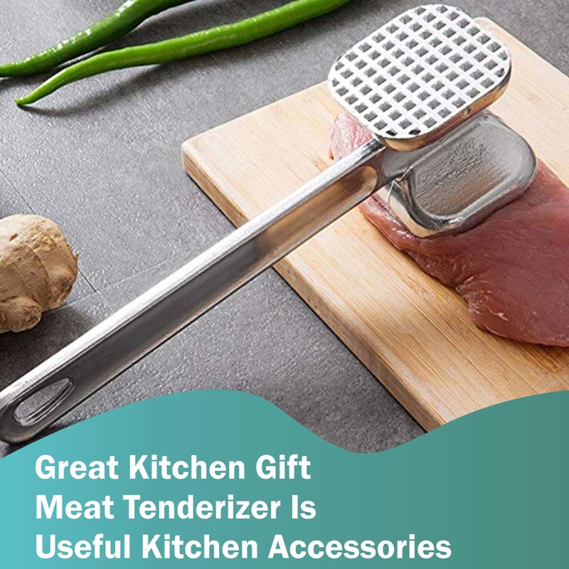 Steel Steak Meat Tenderizer Mallet for Kitchen and BBQ, Sturdy