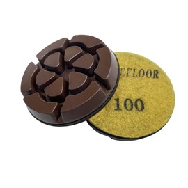 3 Inch Hybrid Diamond Polishing Pucks for Concrete Terrazzo Floor, Hook and Loop Transitional Grinding Pads,100# 3PCS