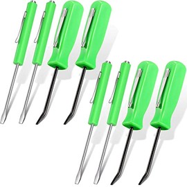 8 Pieces Pocket Magnetic Screwdriver Mini Slotted Head Magnetic Screwdriver with Pry Bar Set Pocket Clips for Home Office Car Gadgets Repair Tools Mechanics Electricians Technicians, Green