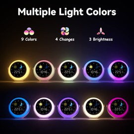 Kids Alarm Clock for Bedroom Decor, Ok to Wake Digital Clock for Toddler with Sunrise & Moon, Noise Sound Machine & Night Light for Girls/Boys, Children Sleep Trainer (Purple009)