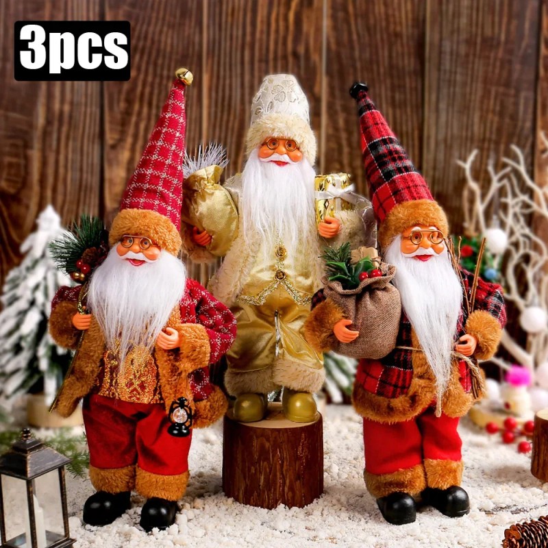 Santa Claus Plush Doll for Christmas Decor – 30cm Festive