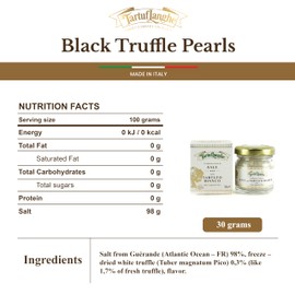 TartufLanghe White Truffle Salt with Guérande Grey Sea Salt and Real Truffle Slices - Gourmet Italian Finishing Seasoning for Pasta, Risotto, Steak, Popcorn, Vegetables - 1.06 OZ (Pack of 1)
