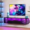 DlandHome Floating TV Stand with LED Lights, Wall Mounted TV