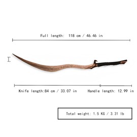 45 inchs Bloodhound's Fang Sword with Base,All-Metal, Game Prop Sword, Suitable for Decorative Collection Gifts or Cosplay