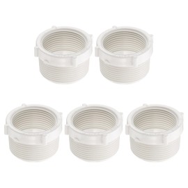 sourcing map 5 Pcs PVC Reducer Bushing G1-1/2 Male Thread to G1-1/4 Female Thread Coupling Connectors PVC Pipe Reducer Adapter Fitting for Pipe Connecting Plumbing System, White