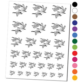 Canadian Canada Geese Flying Goose Temporary Tattoo Water Resistant Fake Body Art Set Collection - Brown (One Sheet)