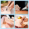 Coollooda Boning Fish Bone Tweezers, Stainless Steel, Set of 6,