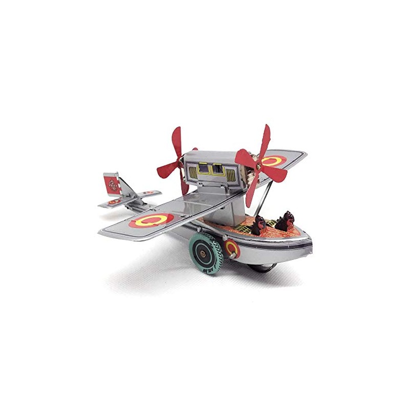 Nostalgia Tin Toy Seaplane Silver Wind Up