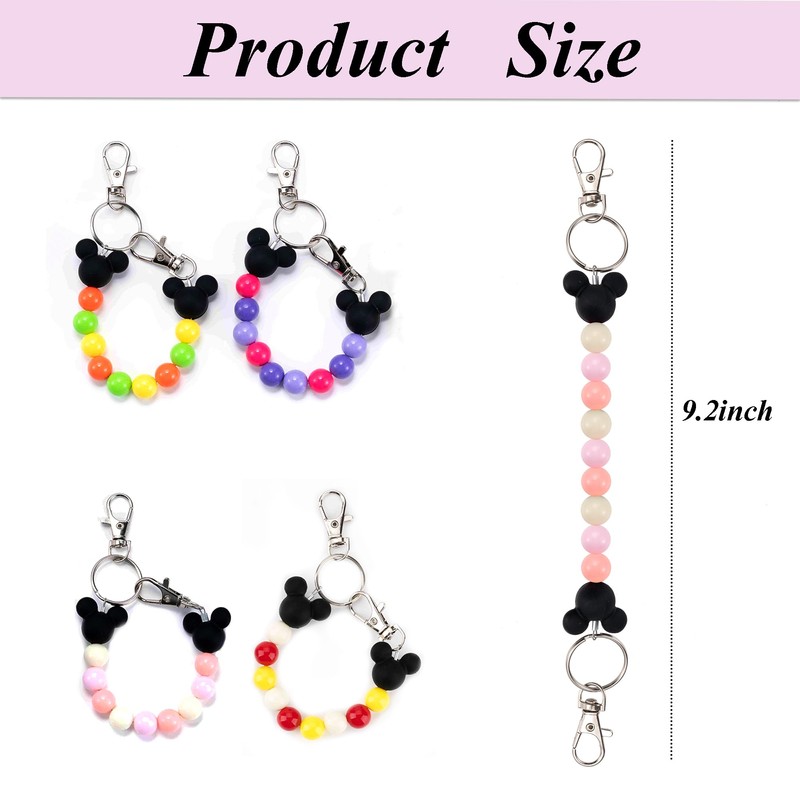 Eybila Mouse Ear Holder for Backpack Beaded Lanyard Keychain Park