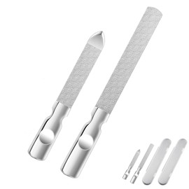 Nail File Set, 2 Pack Professional Stainless Steel Nail Files Double Sided, Reusable Manicure Filer for Men Women Home Salon Travel