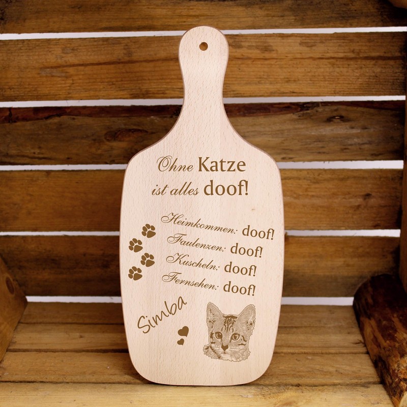 Dekolando Cat Decoration Sign "Alles Doof" (Egyptian Mau Cat)