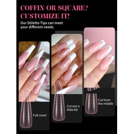 EBANKU 96 PCS Klare Matte Dual Nail System Mehrfarbig Form Mould Acryl Sarg Nagel Erweiterung Tipps Nail Art Maniküre Werkzeuge 12 Größen mit Skala(4 Stile)