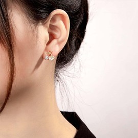 Yienate Tiny Golden Starfish Shell Stud Earrings Statement Asymmetrical Pearl Rhinestone Drop Earrings Boho Starfish Shell Earrings Summer Beach Ocean Jewellery for Women and Girls, Zinc, No Gemstone