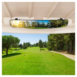 10L0L Wide Rear View Mirror for EZGO, Club Car, Yamaha, Universal Golf Cart Rear View Mirror
