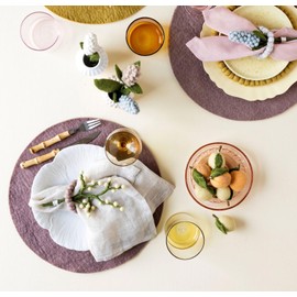 Handmade & Fairtrade Certified | Gry & Sif | Stylish Danish Design x Nepali Artisans | Pendant - Felt Fruits for Living Room Decoration | Cherry, Lemon, Peach | Set of 3