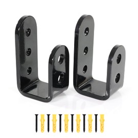 2 x 4 Heavy Duty Door Barricade Brackets (2pcs) Robust U Shaped, Durable Steel Drop Bar Holder for Reinforced Door Jamming | Ideal for Home, Garage, Shed, and Gate Security, with fixings - Clear HUKU